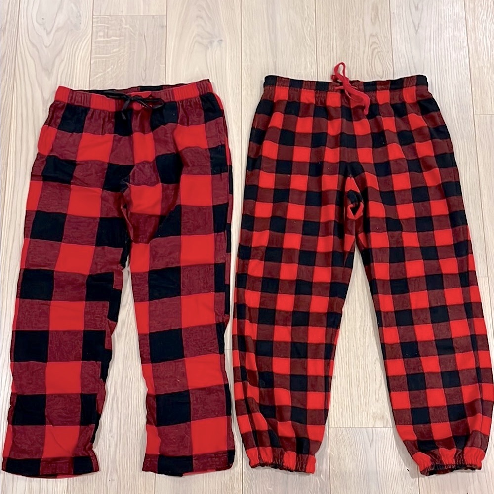Bundle of Gap + Old Navy Flannel & Fleece Plaid Pajama Pants Size Medium
